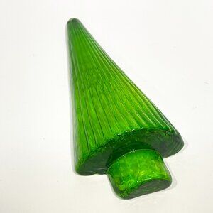 Green Glass Tree Paperweight Flat Back 3" x 1.5" x 7"
